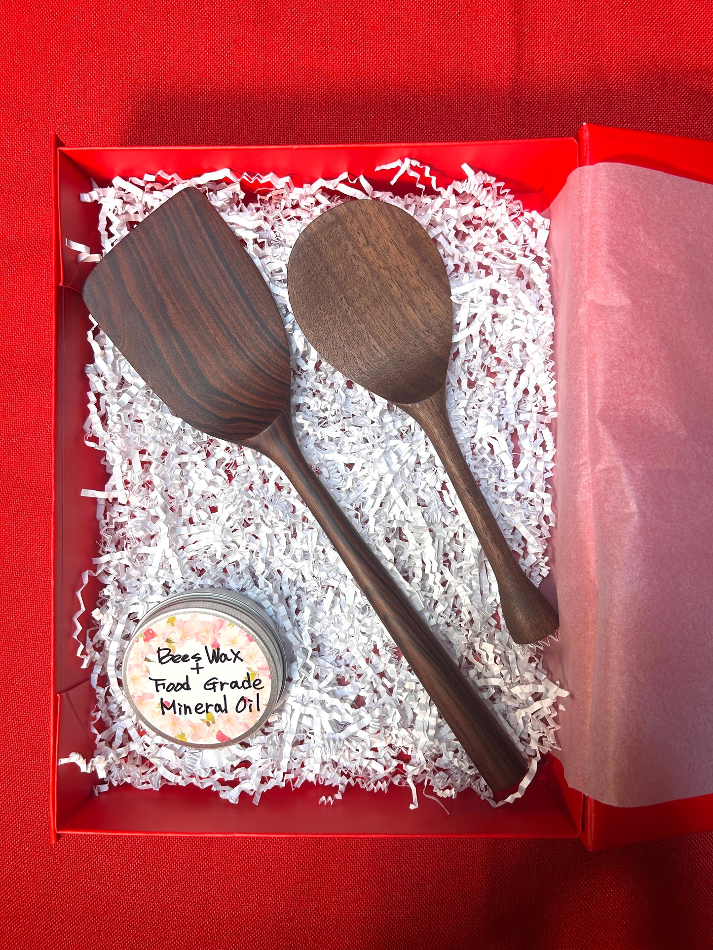 Christmas Gift Set - Handmade Wood Kitchen Tools with Beeswax. Mix