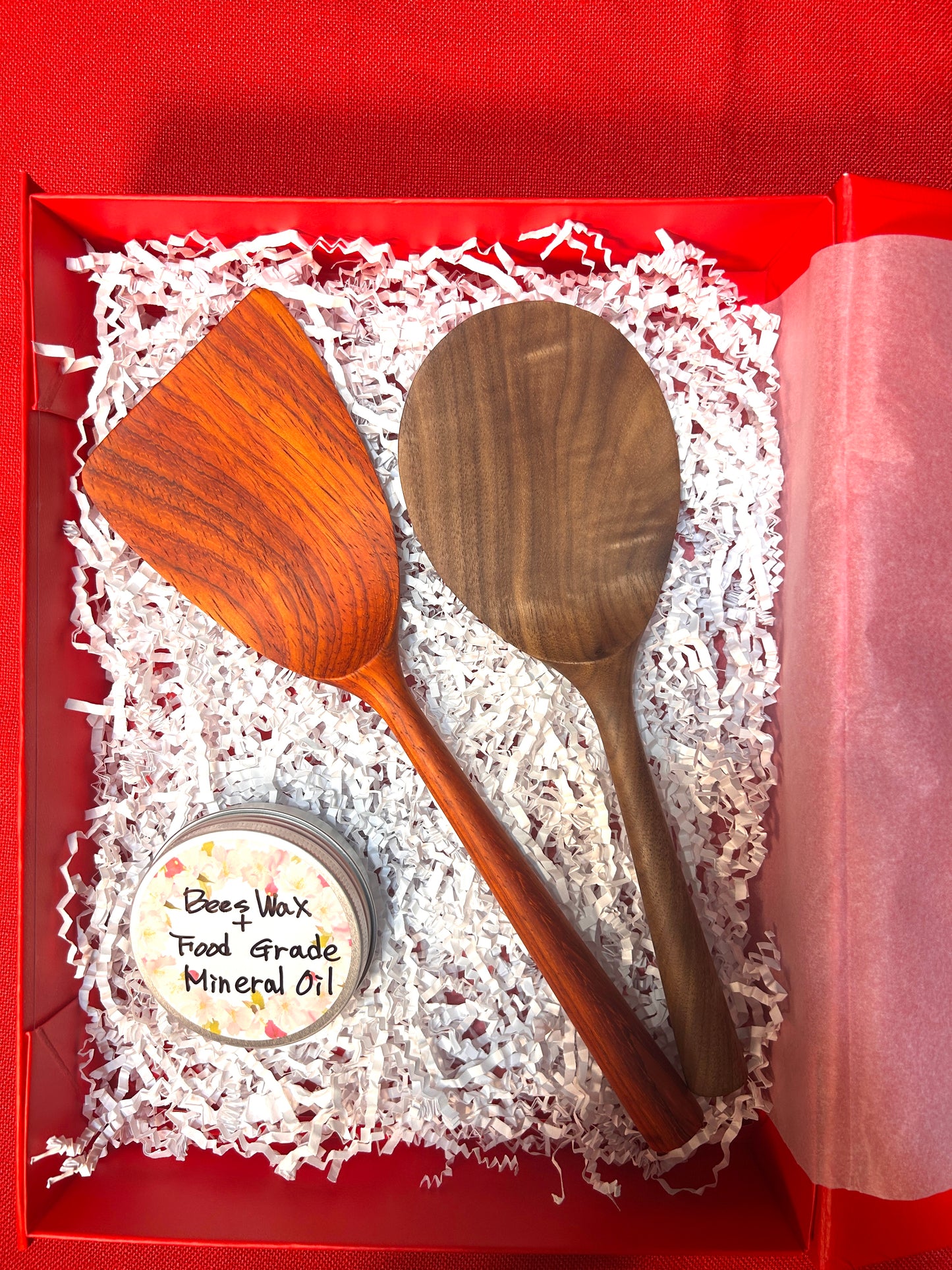 Christmas Gift Set - Handmade Wood Kitchen Tools with Beeswax. Mix
