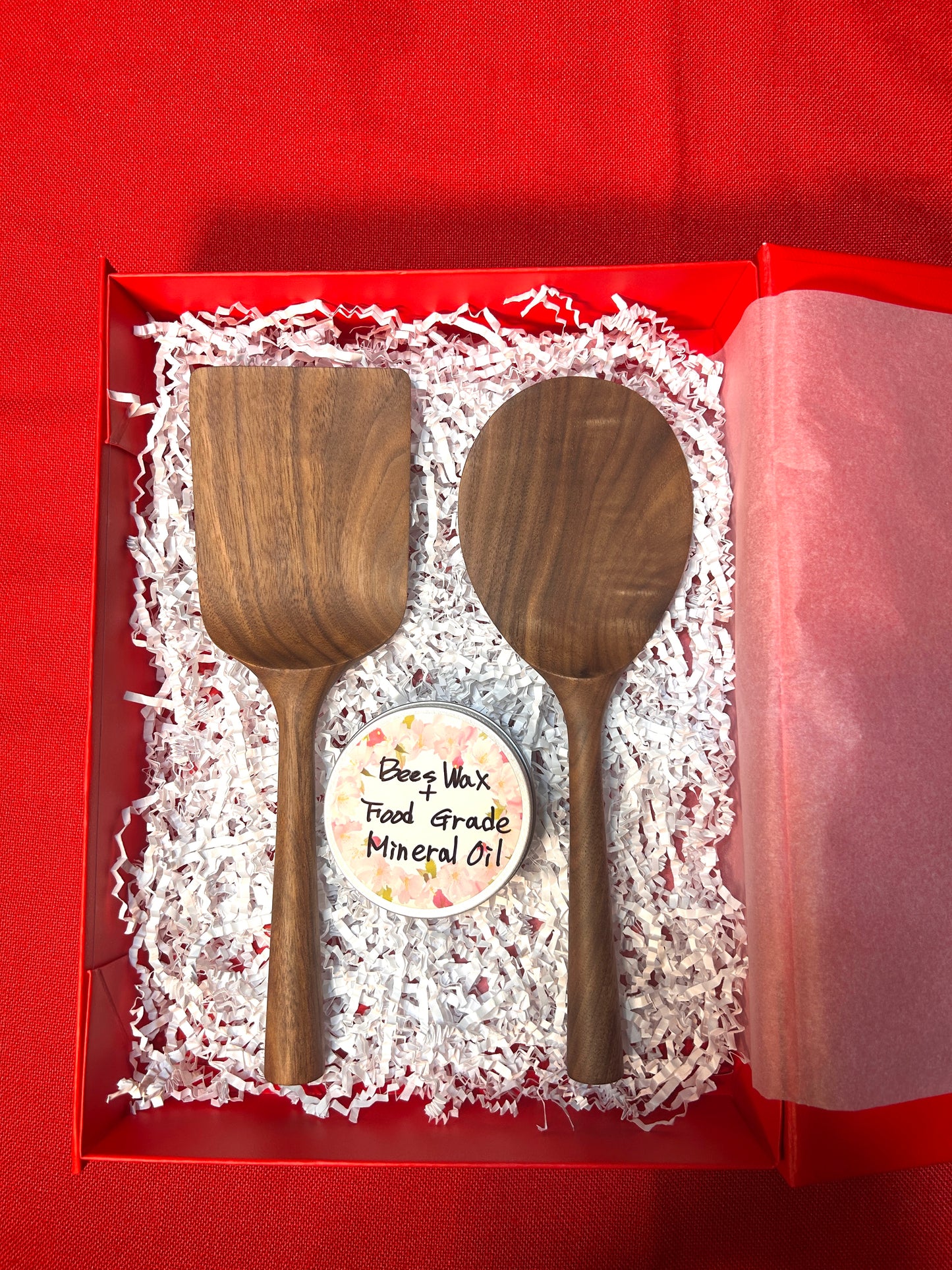 Christmas Gift Set - Handmade Wood Kitchen Tools with Beeswax. Mix