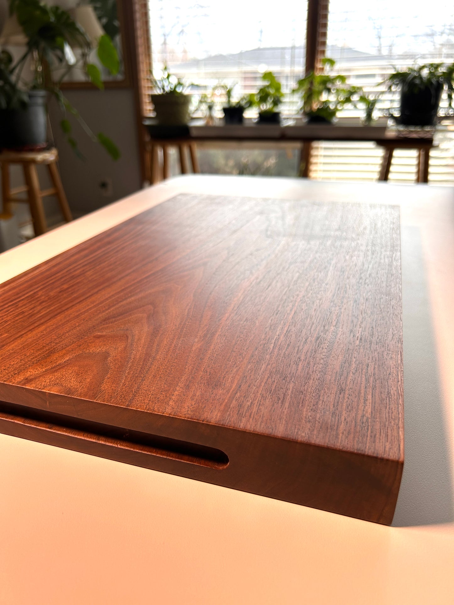 Solid One-Piece Black Walnut Cutting Board – 1.5” Thick, No Glue