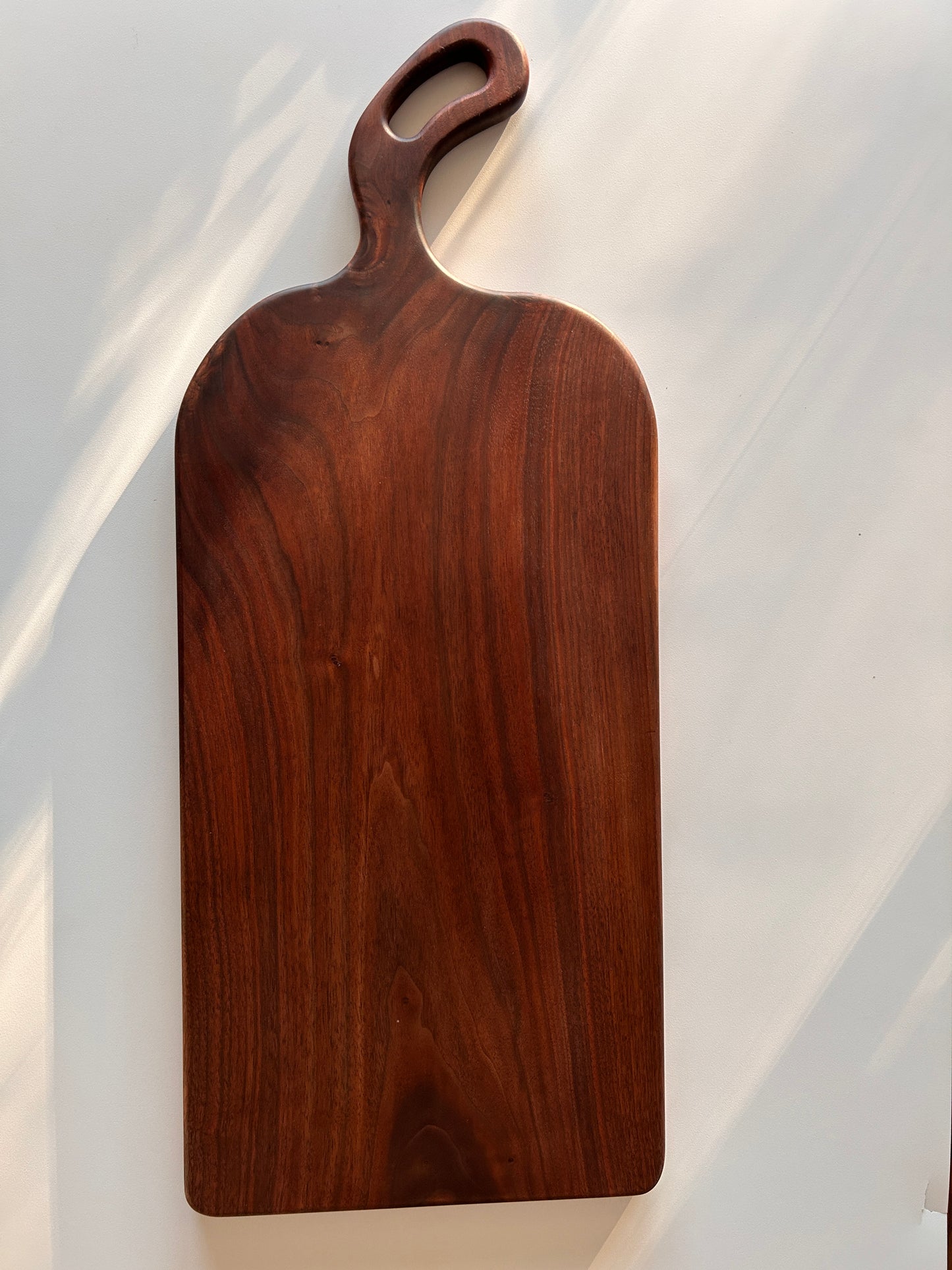 One-Piece Black Walnut Serving Board – No Glue, Handmade (Exact Piece)