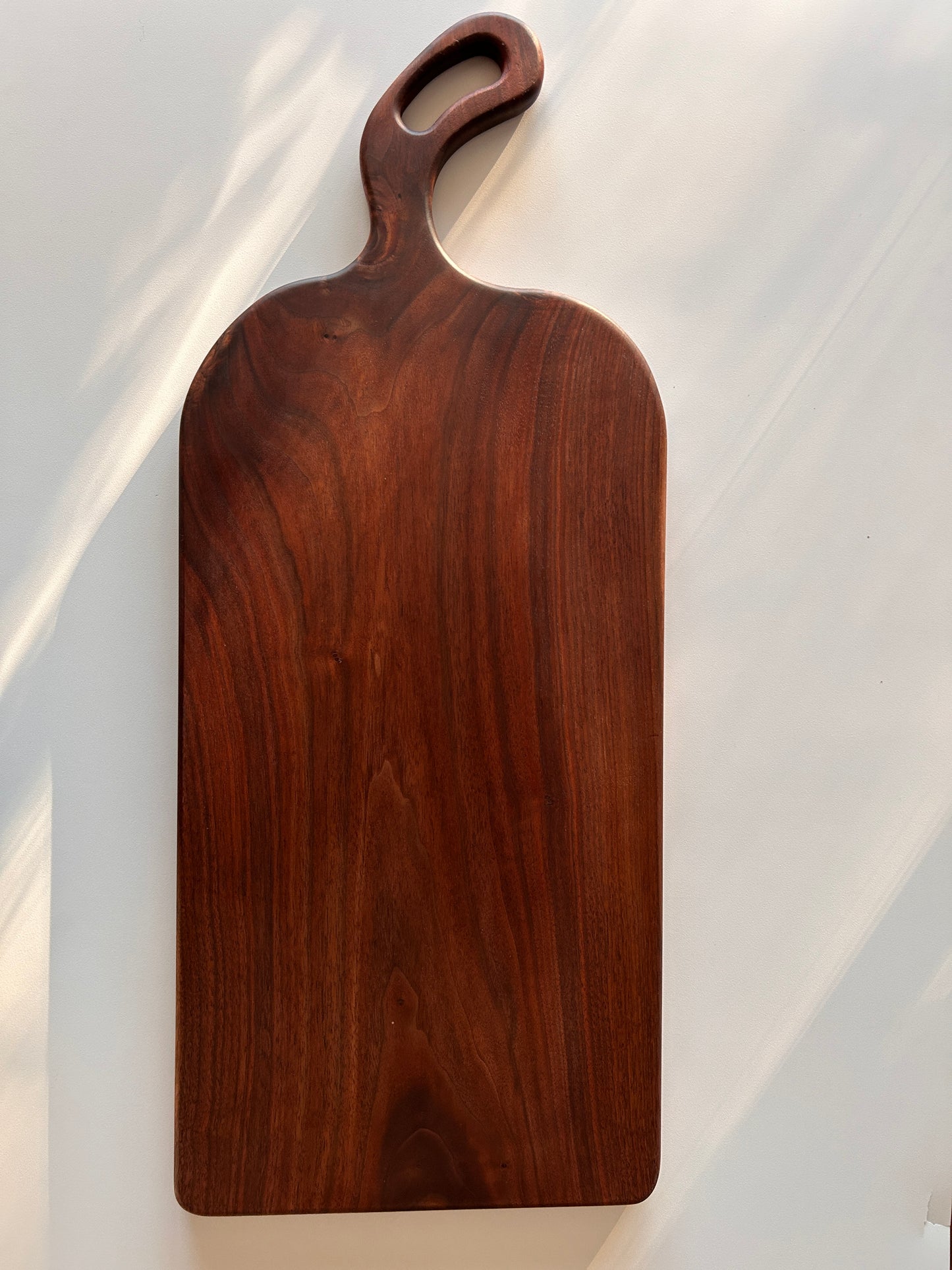 One-Piece Black Walnut Serving Board – No Glue, Handmade (Exact Piece)