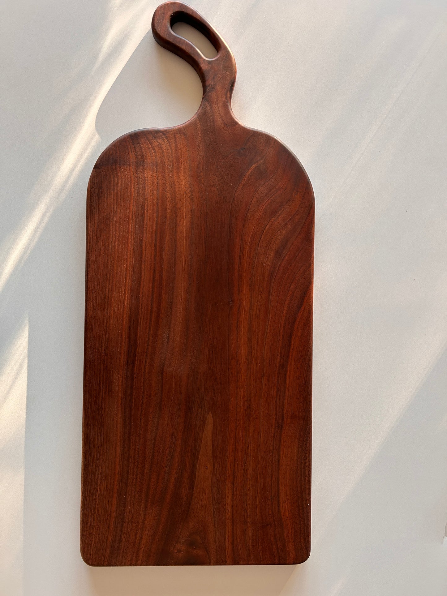 One-Piece Black Walnut Serving Board – No Glue, Handmade (Exact Piece)