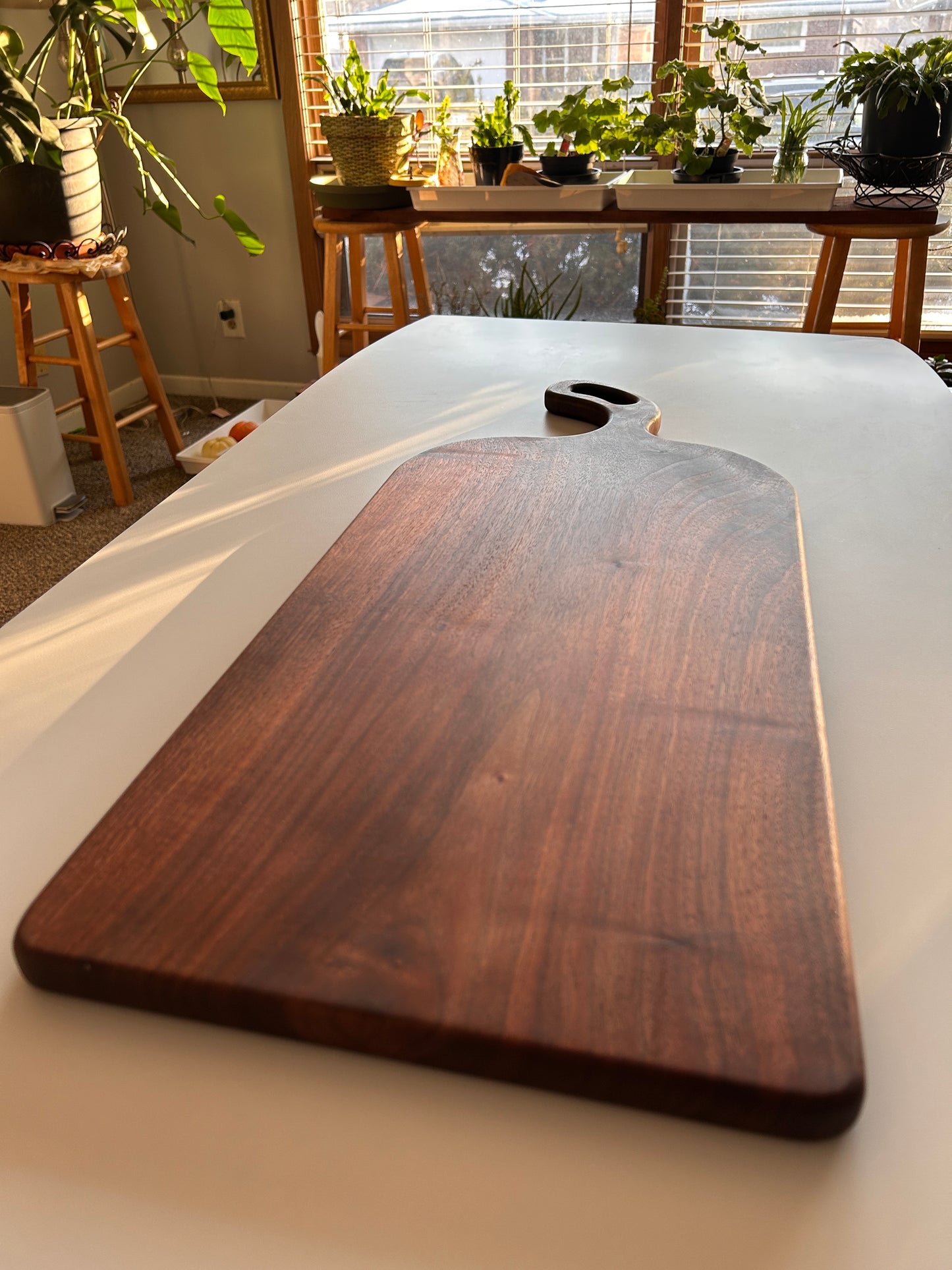 One-Piece Black Walnut Serving Board – No Glue, Handmade (Exact Piece)
