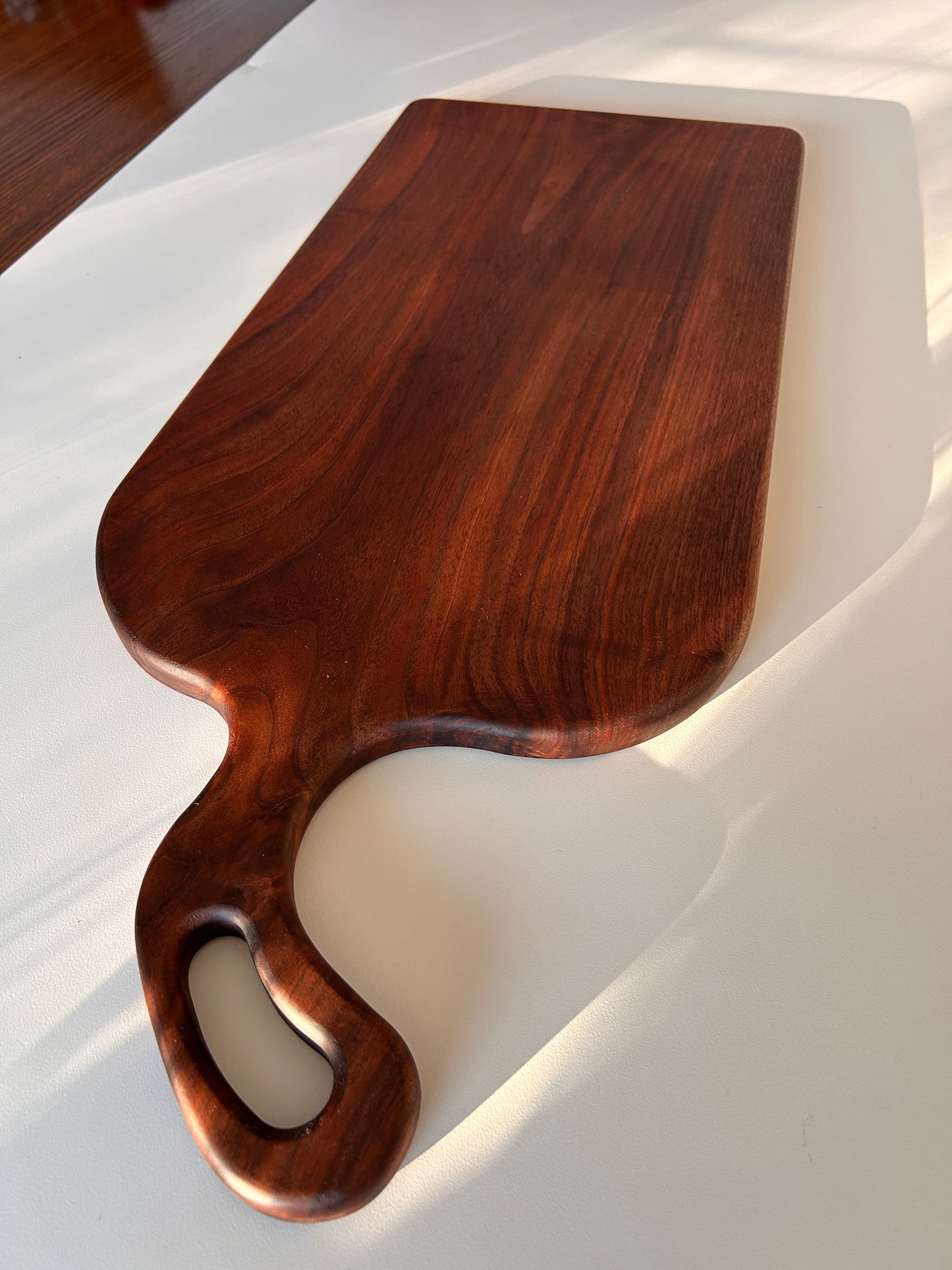 One-Piece Black Walnut Serving Board – No Glue, Handmade (Exact Piece)