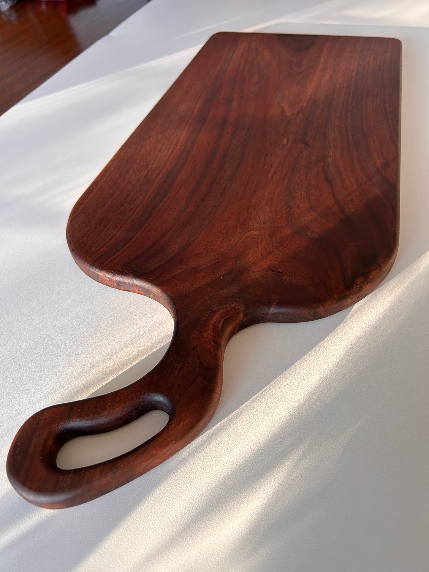 One-Piece Black Walnut Serving Board – No Glue, Handmade (Exact Piece)